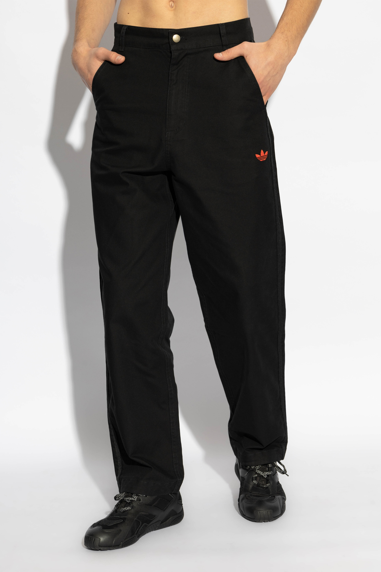 Adidas pants black red on sale